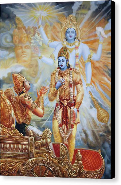 Krishna Reveals His Universal Form To Arjuna - Canvas Print