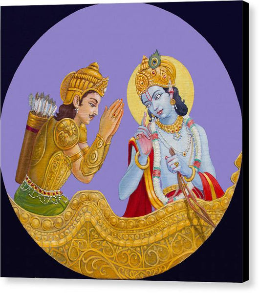 Krishna speaks the Bhagavad-Gita - Canvas Print