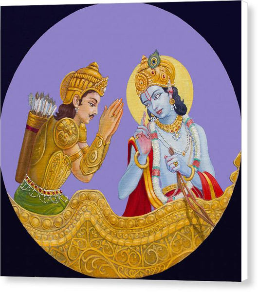 Krishna speaks the Bhagavad-Gita - Canvas Print