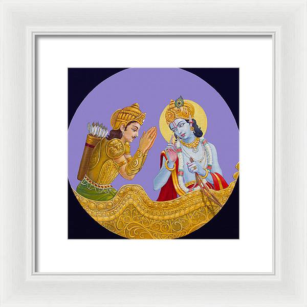 Krishna speaks the Bhagavad-Gita - Framed Print