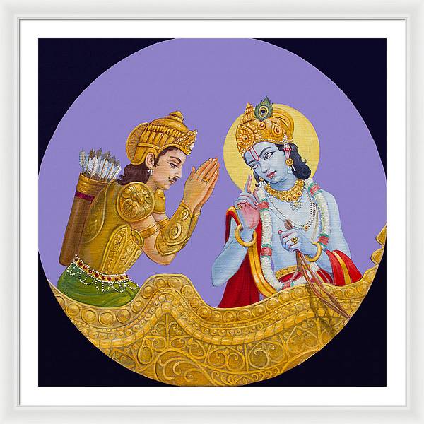 Krishna speaks the Bhagavad-Gita - Framed Print