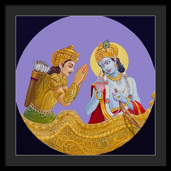 Krishna speaks the Bhagavad-Gita - Framed Print