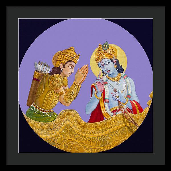 Krishna speaks the Bhagavad-Gita - Framed Print