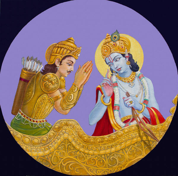 Krishna speaks the Bhagavad-Gita - Art Print