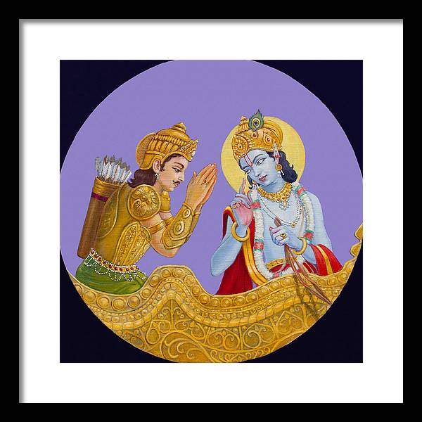 Krishna speaks the Bhagavad-Gita - Framed Print