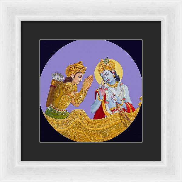 Krishna speaks the Bhagavad-Gita - Framed Print