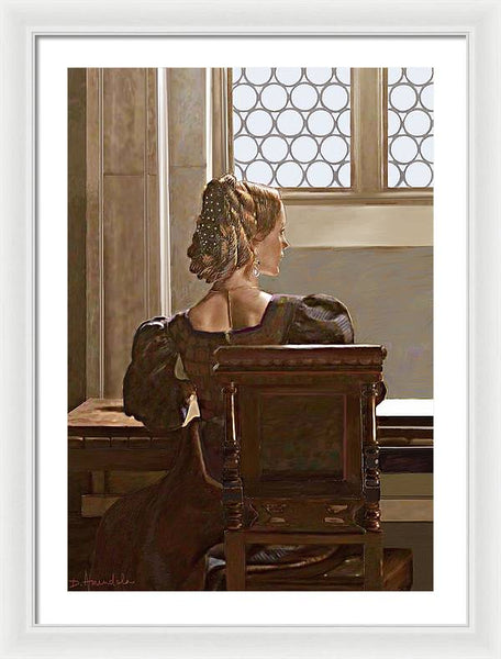 Lady near the window - Framed Print