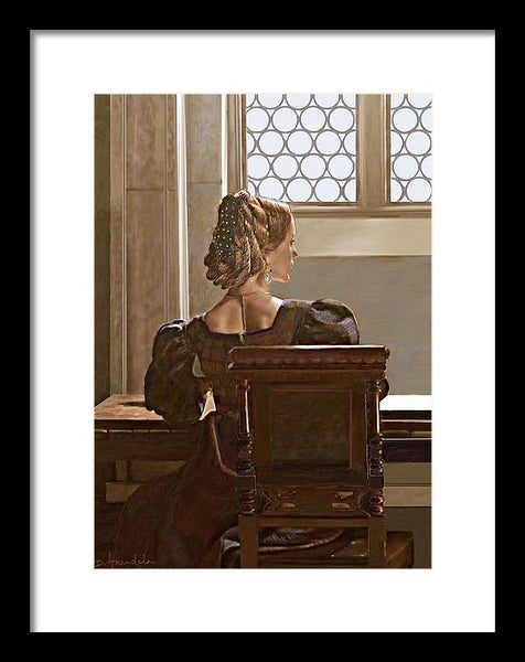 Lady near the window - Framed Print