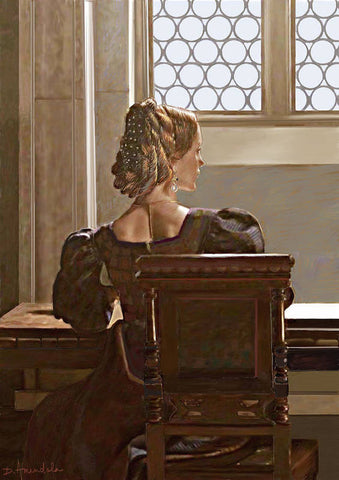 Lady near the window - Art Print