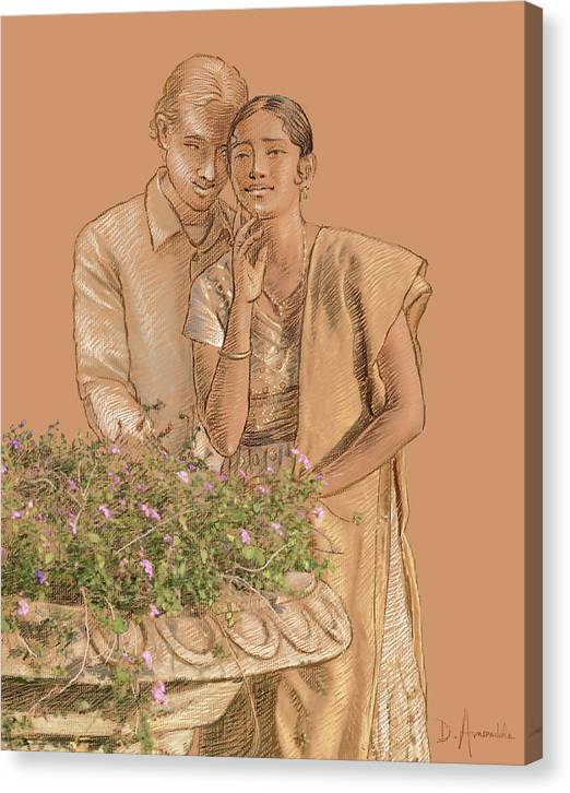 Lovers in the garden - Canvas Print