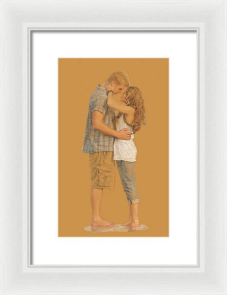 Lovers On The Beach - Framed Print