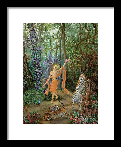 Mahaprabhu in the Jarikhanda forest - Framed Print