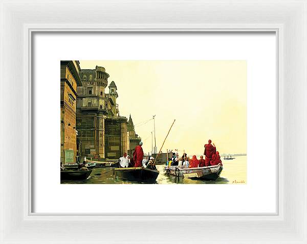 Monks In Varanasi - Framed Print