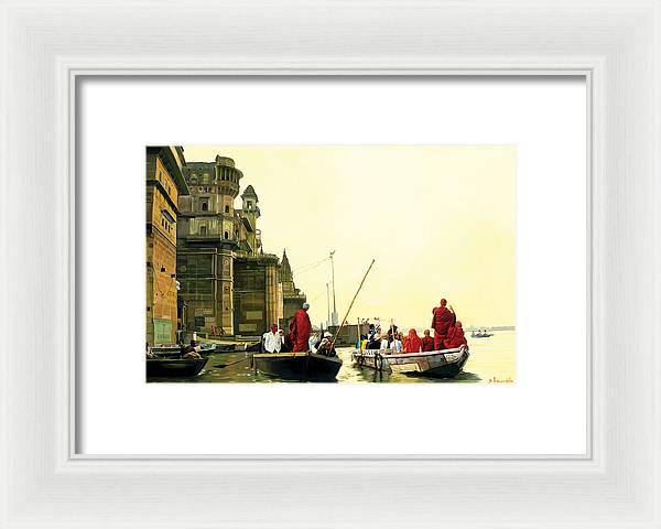 Monks In Varanasi - Framed Print