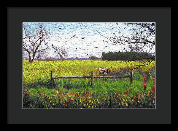 Mustard Field Van Gogh Style - Framed Print