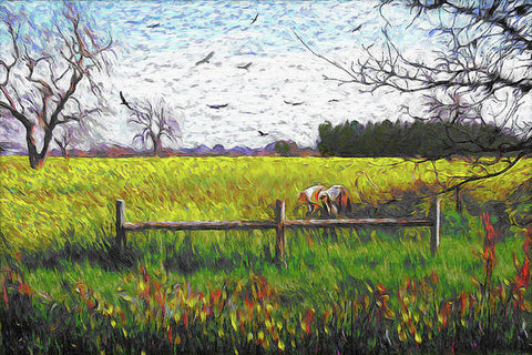 Mustard Field Van Gogh Style - Art Print