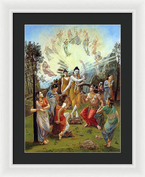 Nara and Narayan Rishis meet Cupid - Framed Print