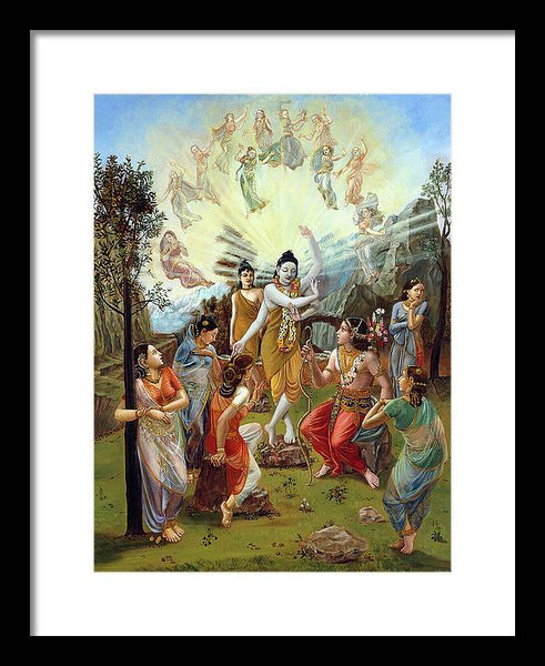 Nara and Narayan Rishis meet Cupid - Framed Print