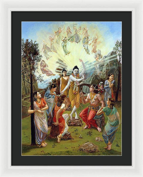 Nara and Narayan Rishis meet Cupid - Framed Print