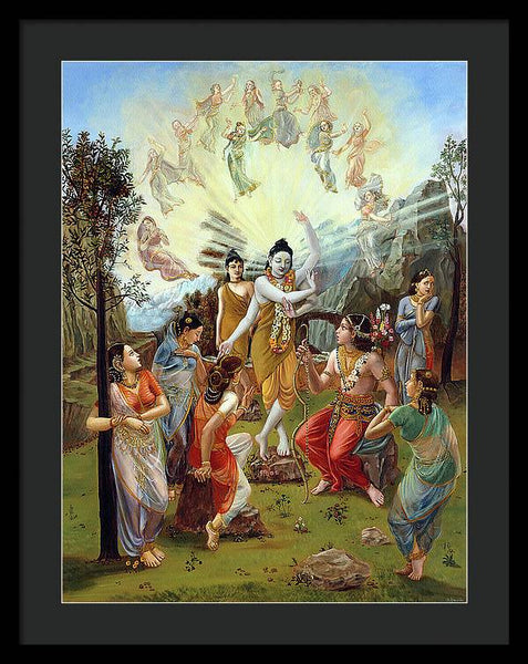 Nara and Narayan Rishis meet Cupid - Framed Print