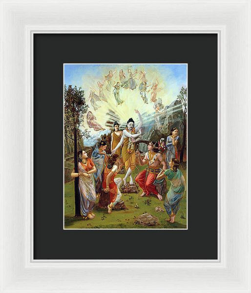 Nara and Narayan Rishis meet Cupid - Framed Print