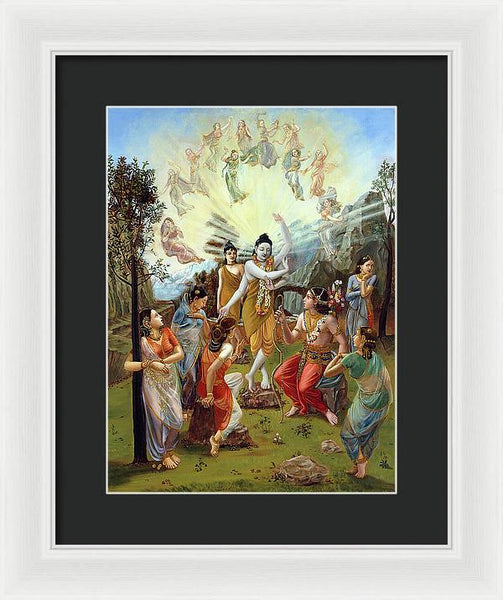 Nara and Narayan Rishis meet Cupid - Framed Print