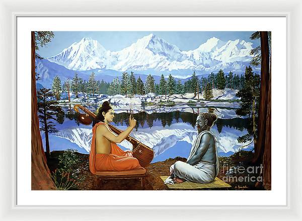 Narada instructs Srila Vyasadeva - Framed Print