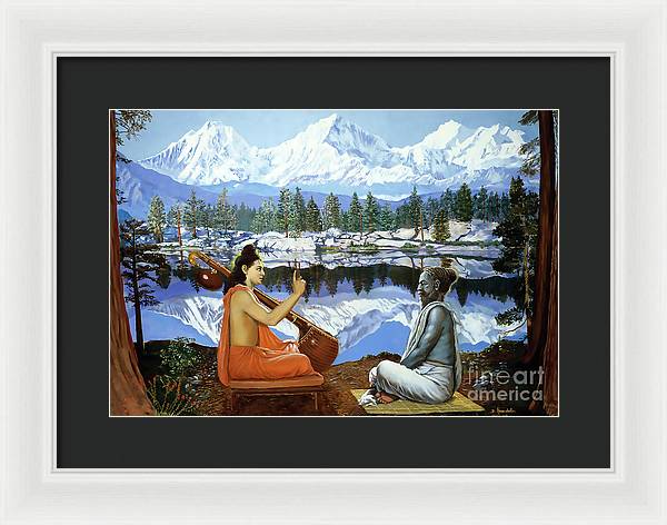 Narada instructs Srila Vyasadeva - Framed Print