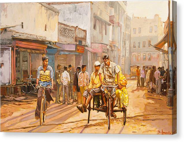 North India Street Scene - Canvas Print