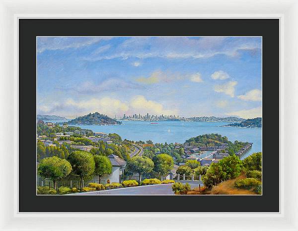 Panoramic View Of Tiburon- large - Framed Print