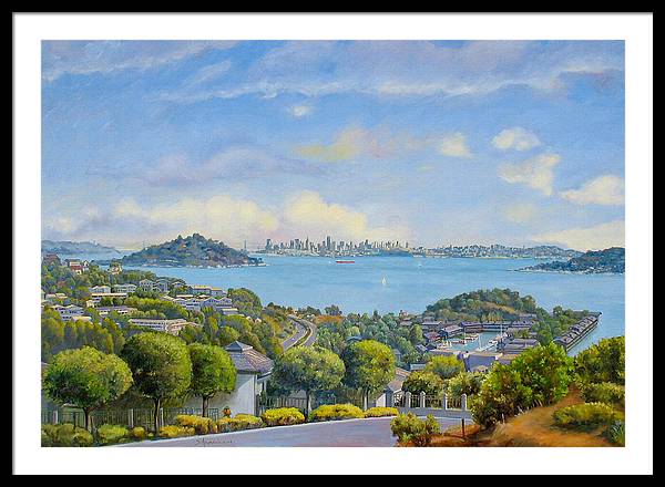 Panoramic View Of Tiburon- large - Framed Print