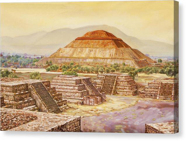 Pyramids At Teotihuacan - Canvas Print