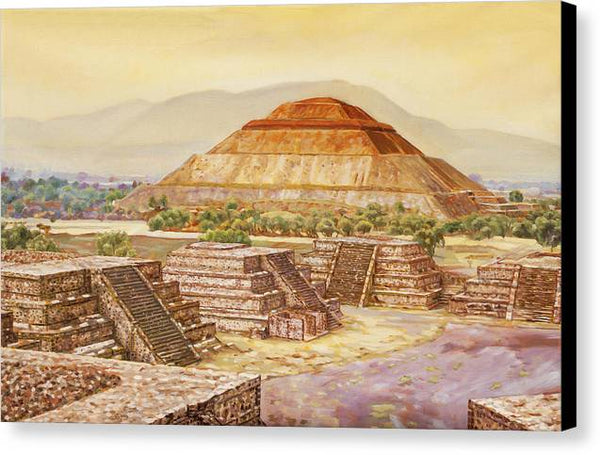 Pyramids At Teotihuacan - Canvas Print