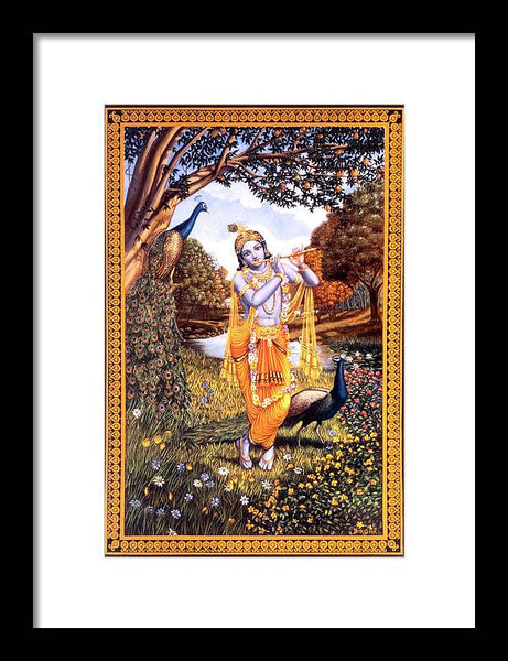 Raman Playing The Flute - Framed Print