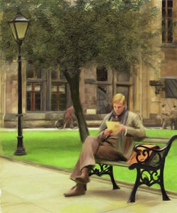 Reading a Letter on a Bench - Art Print