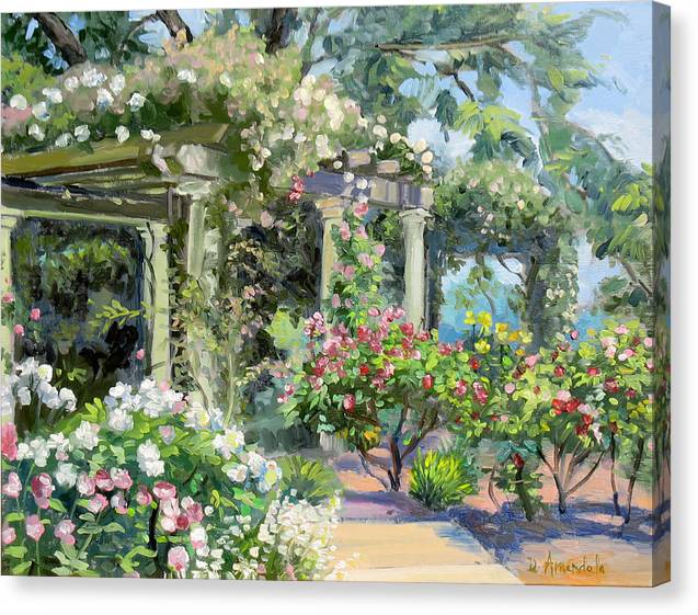 Rose Garden With Pergolas  - Canvas Print