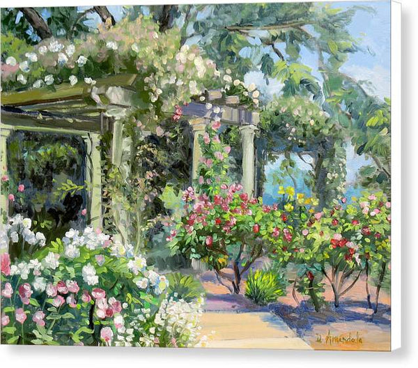 Rose Garden With Pergolas  - Canvas Print