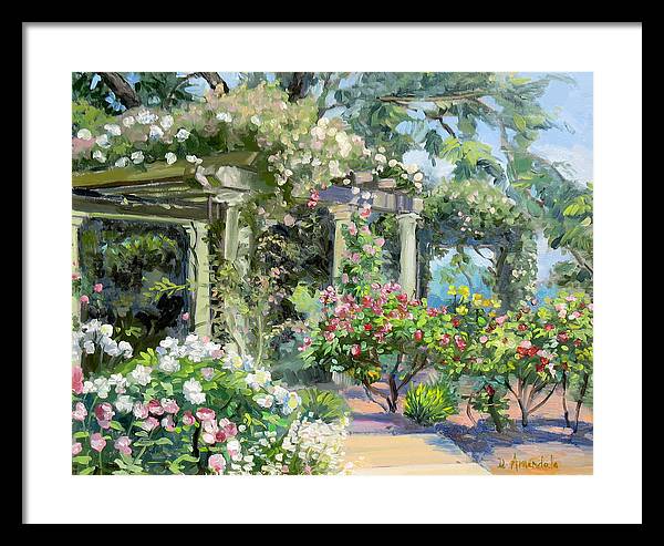 Rose Garden With Pergolas  - Framed Print