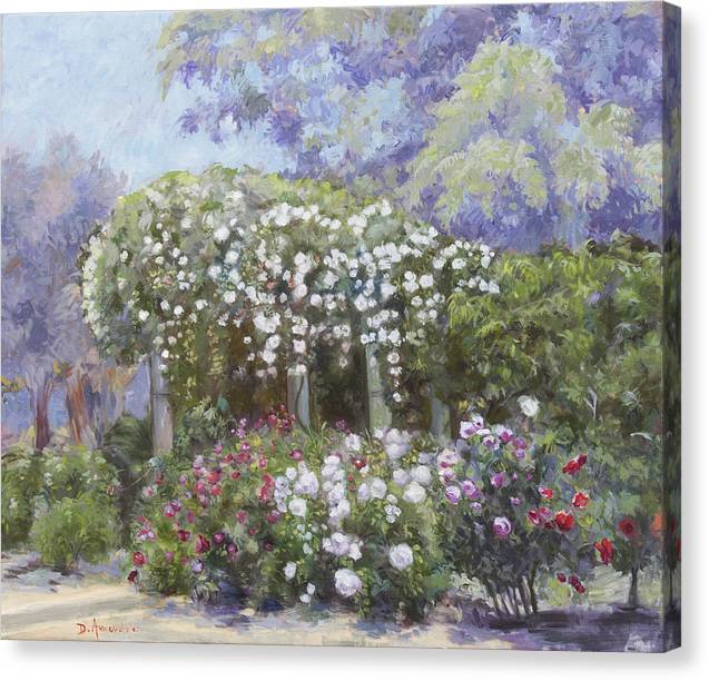 Roses in a garden - Canvas Print