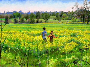 Running In The Mustard Field - Art Print