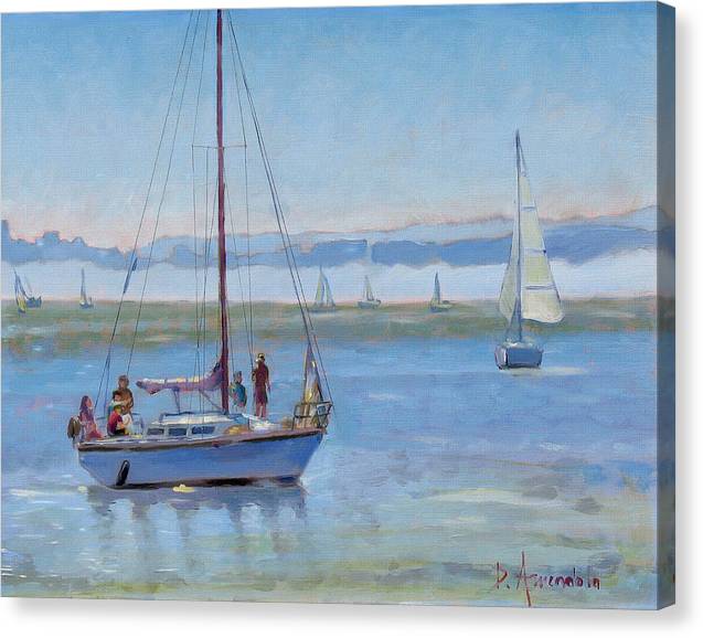 Sailboat Coming To Port - Canvas Print