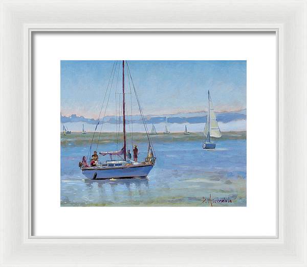 Sailboat Coming To Port - Framed Print