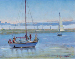 Sailboat Coming To Port - Art Print