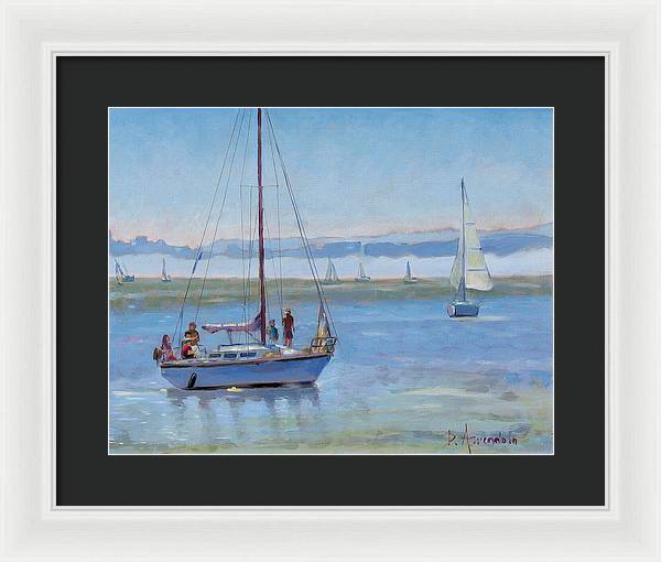 Sailboat Coming To Port - Framed Print