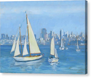 Sailboats In Sausalito - Canvas Print