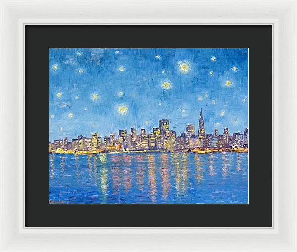 San Francisco Starry Night - Framed Print