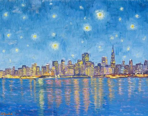 San Francisco Starry Night - Art Print
