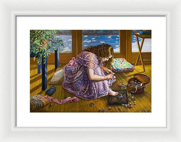 Scissors and toes - Framed Print