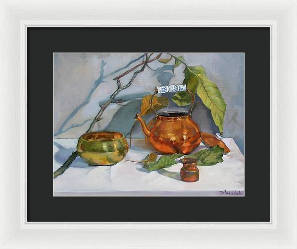 Still Life With A Copper Kettle - Framed Print
