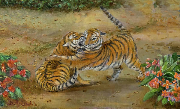 Tiger Cubs At Play - Art Print